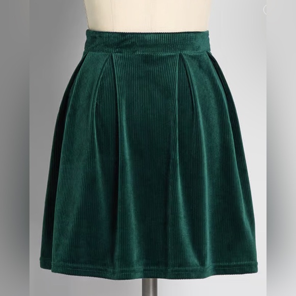 ModCloth Forever Femme Green Cord Miniskirt - Picture 2 of 3